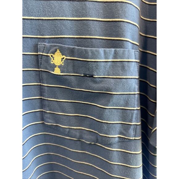 Mens B. DRADDY Blue Striped Trophy Cup Short Sleeve Polo Shirt Size L *B3 - Picture 6 of 6